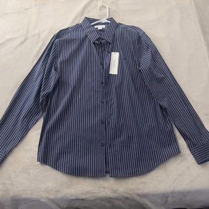 SOLD.     Calvin Klein Navy Blue pinstripe Dress